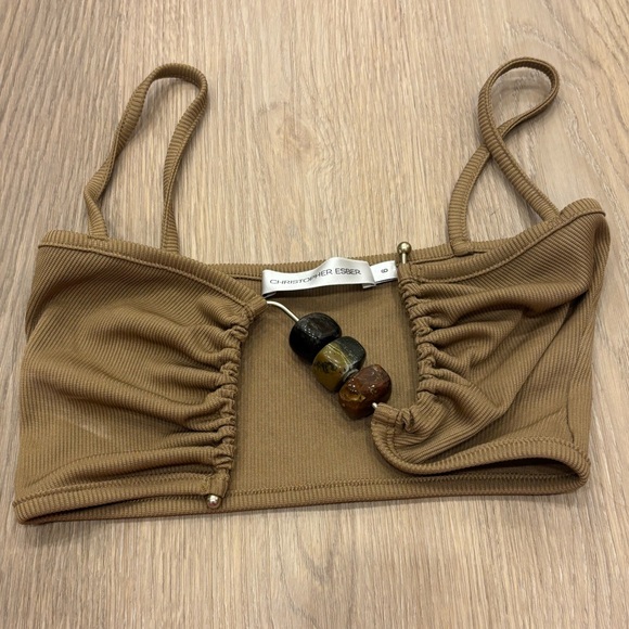 CHRISTOPHER ESBER Ruched Abacus Crop Top - Picture 3 of 5